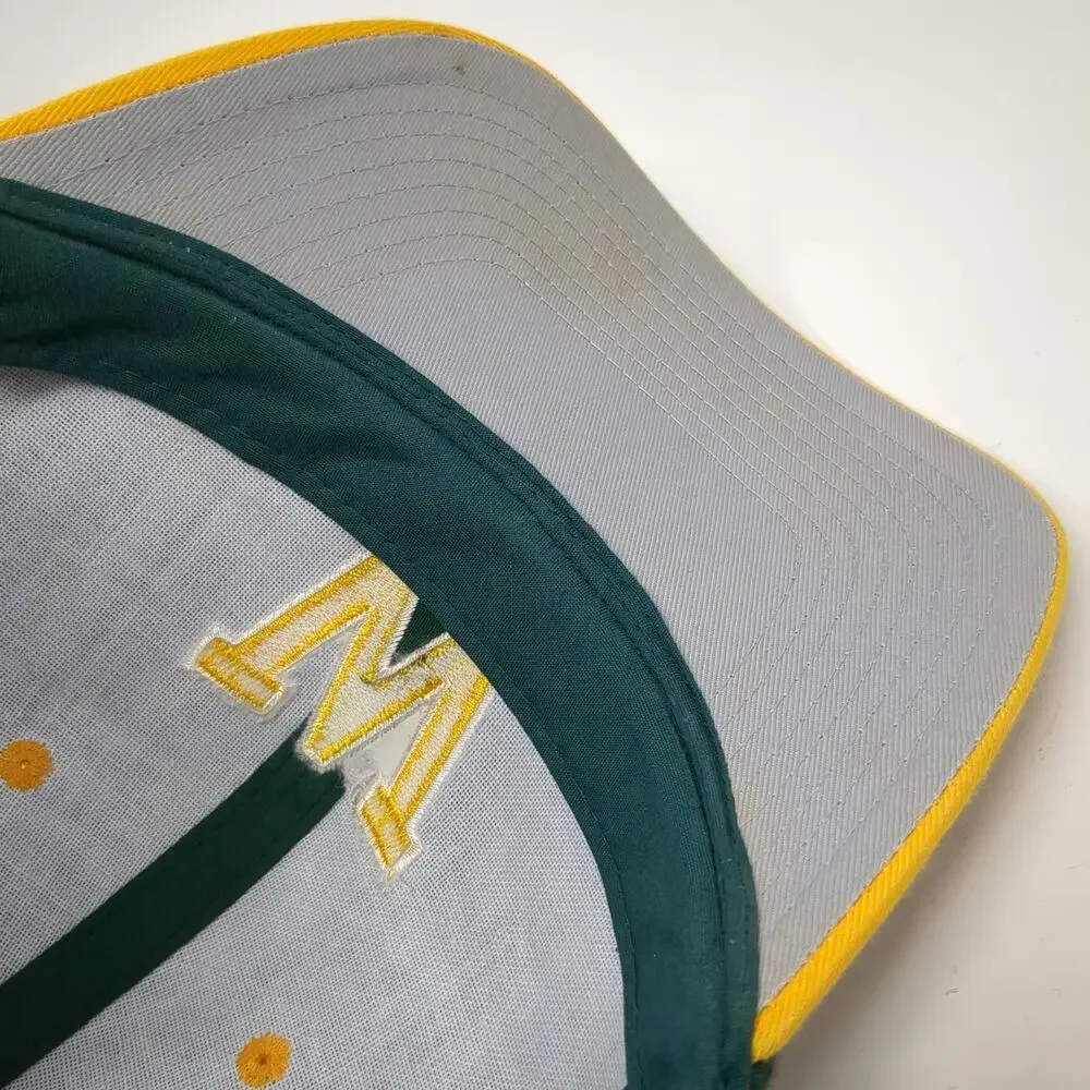 Foremost Athletic Snapback Hat Green Yellow L Wethersfield Embroidered W Logo